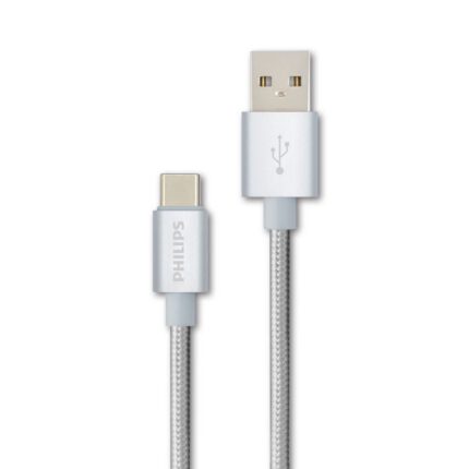 Philips USB Type C Data Cable | 1.2 meter | Nylon Braided | DLC2528-DLC2528N/97 - Grey