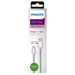 Philips USB Type C Data Cable | 1.2 meter | Nylon Braided | DLC2528-DLC2528N/97 - Grey - Image 2