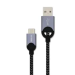 Philips Universal USB Type C Data Cable (Nylon Braided+Ring Head) - DLC2628-Dark Grey