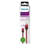 Philips Universal USB Type C Data Cable (Nylon Braided+Ring Head) - DLC2628-Dark Grey - Image 2