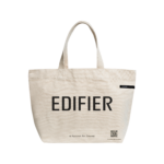 Edifier Black Color Basic Logo Design Tote Bag
